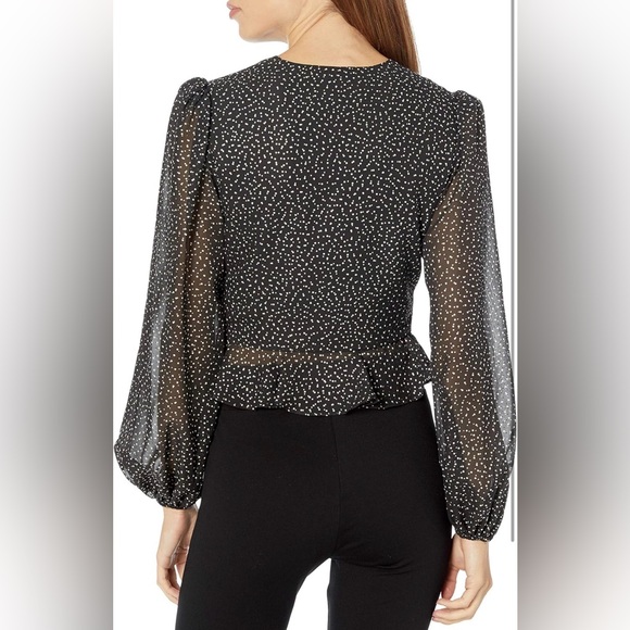 JILL JILL STUART Women's Wrap Top Foil Printed Chiffon - Picture 3 of 7